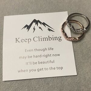 🔥Elegant Rose Gold and Silver Women's Ring - Size 7 “Keep Climbing”